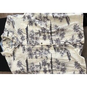 KY's Hawaiian Men's 4xl Button Down Short Sleeve Shirt 100% cotton